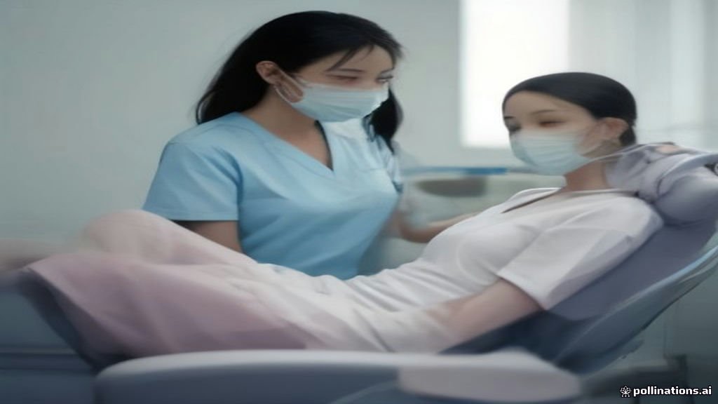 Dental hygienist performing a gentle teeth cleaning on a relaxed patient in a modern dental office